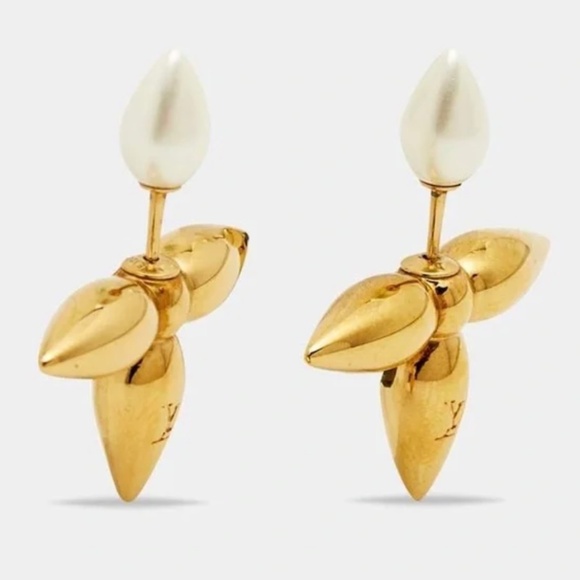 Louis Vuitton Louisette Macro Gold & Pearl Earrings - Picture 4 of 13